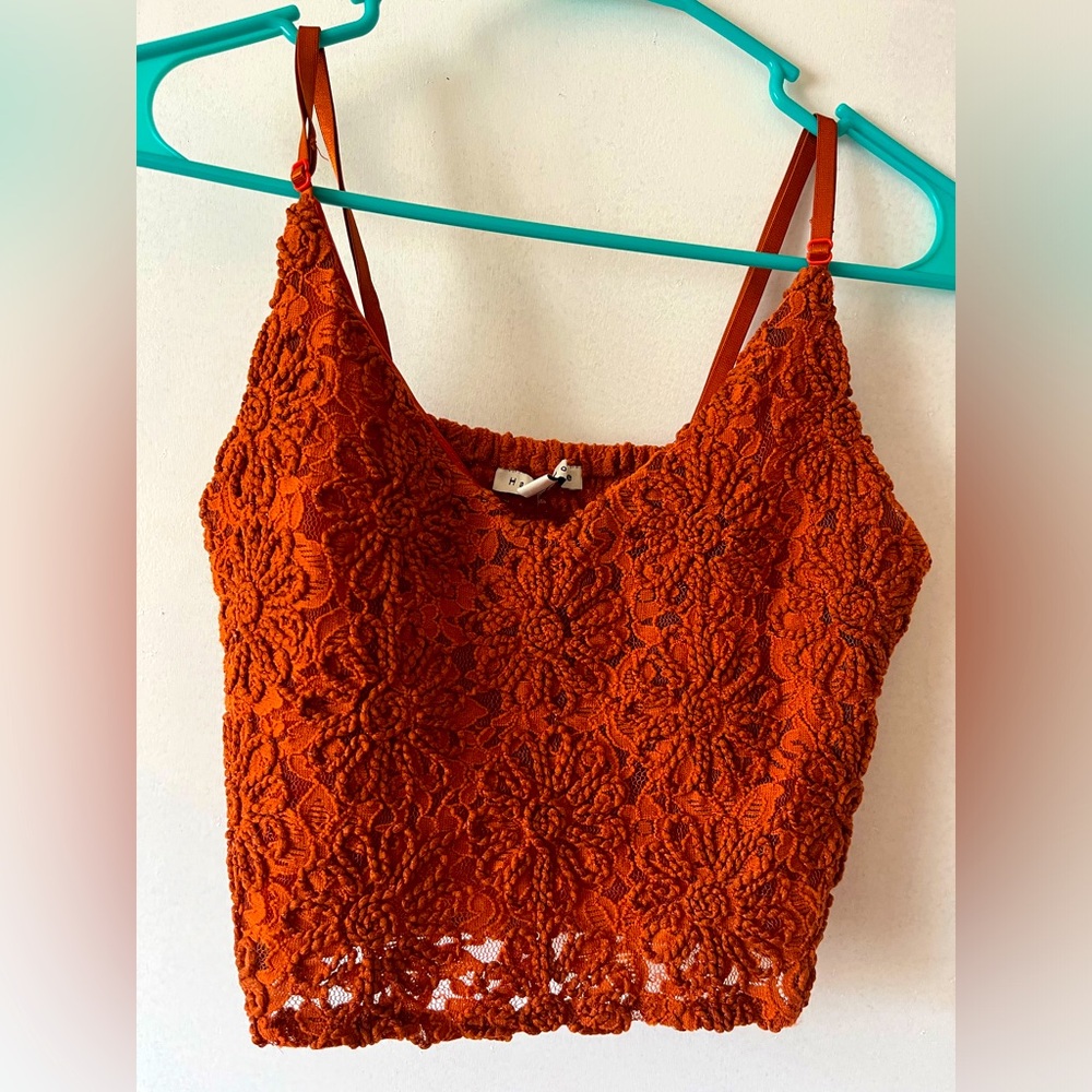 Crochet Floral Detail Crop Top